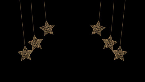 Weihnachten-Goldener-Stern-Hängende-Design-Element-Ornament-Animation-Mit-Transparentem-Alpha-Kanal-Hintergrund
